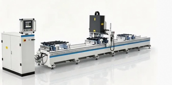 Högprecisionsborrmaskin i 4-huvud CNC aluminium gardinvägg